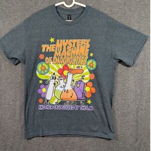 Mystery Machine of Diagnostics Lab Scooby Doo Theme Gray T-Shirt Size L